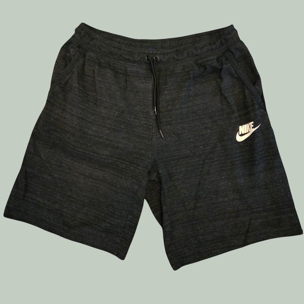 Nike Mens Sportswear Heathered Athletic Shorts Grey XL Zipper Pocket Futura Logo